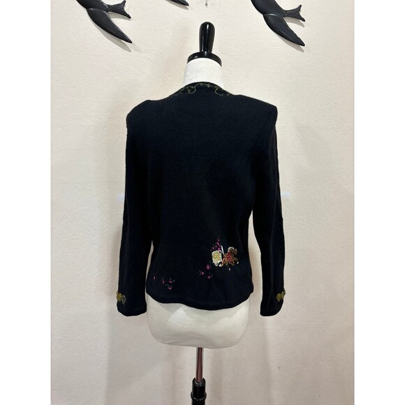 Vintage Atelier Sagan Hand Embroidered Wool Cashmere Blend Cardigan Sweater - M - Picture 7 of 10